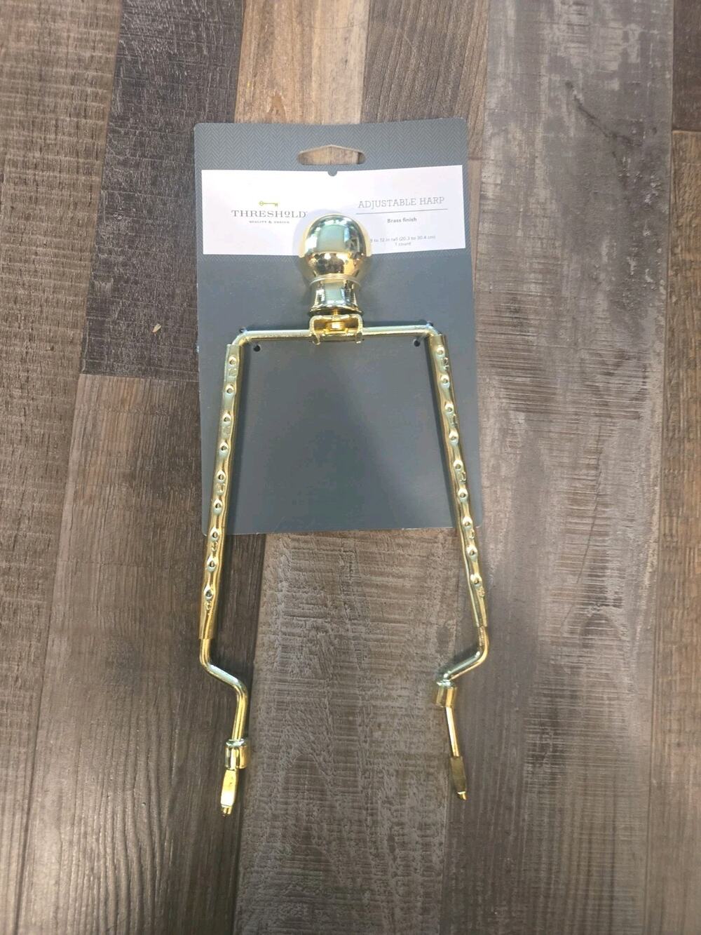 13191 New Threshold Brass Finish Adjustable Lamp Harp 8-12 In Tall (20-30 Cm)